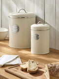 Set of 2 Cream Bread Bin and Treat Storage Jar