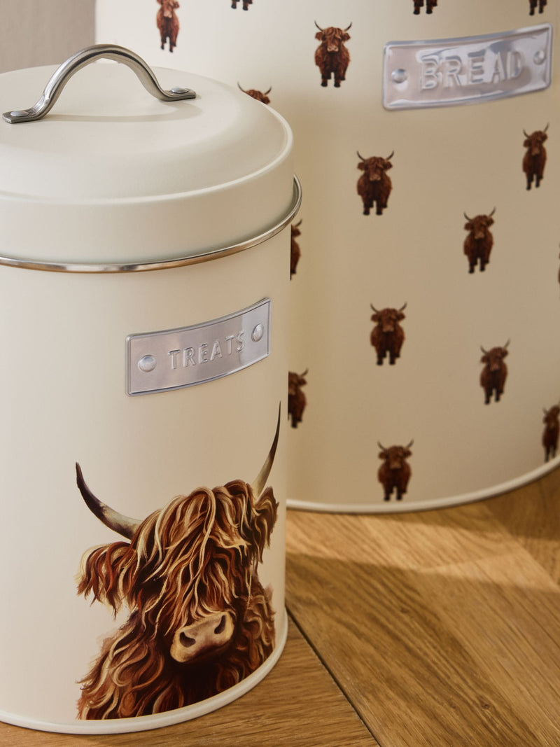 Cream bread bin and treat storage jars 30cm, UK version