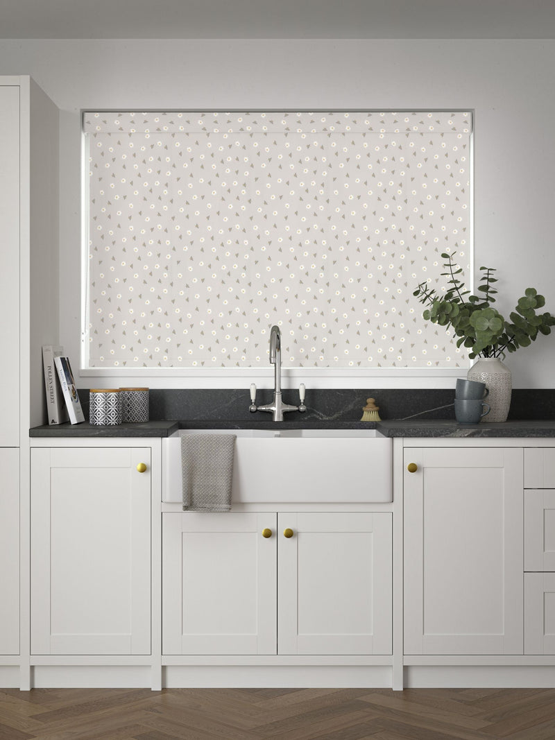 Next grey bee print made to measure roller blind, imported from the UK