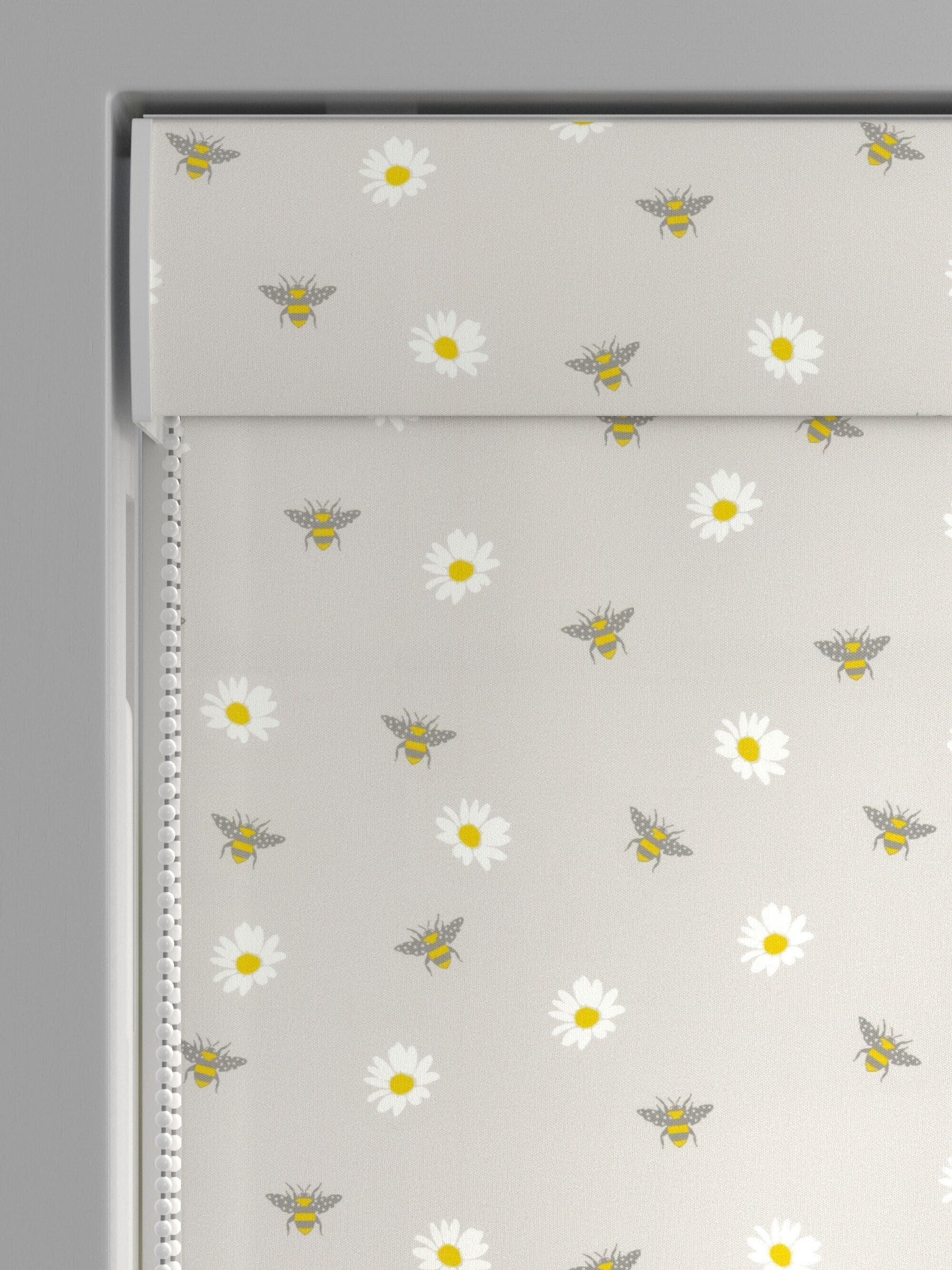 Next grey bee print made to measure roller blind, imported from the UK