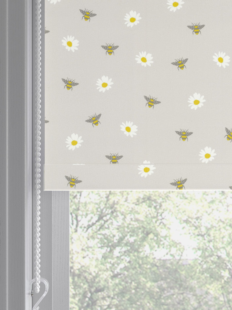 Next grey bee print made to measure roller blind, imported from the UK
