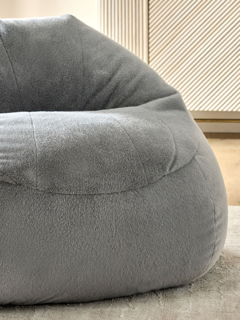 Grey faux fur beanbag 60cm diameter (British brand)