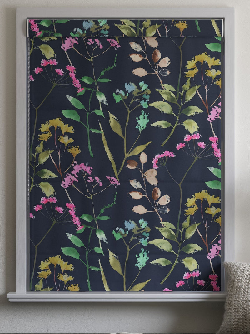 Next Isla floral roman blind navy pink, imported from the UK