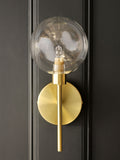 Rockett St George brass glass globe wall light - British product