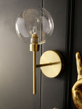 Rockett St George brass glass globe wall light - British product