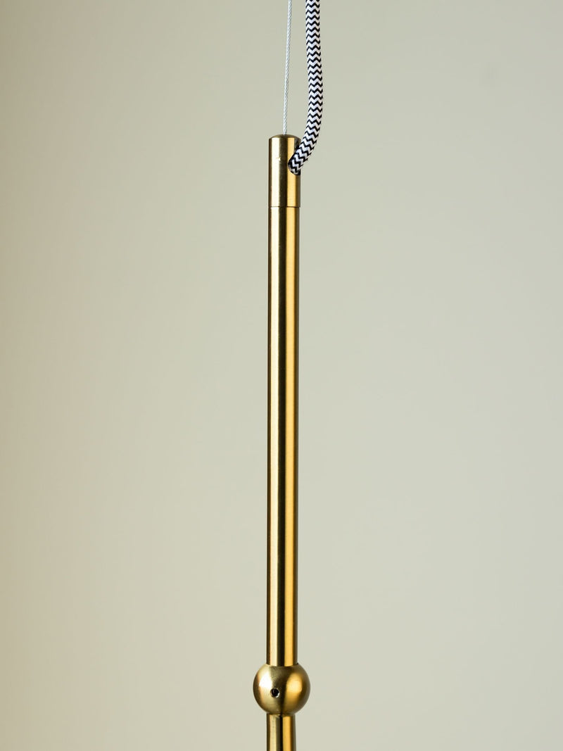 Rockett St George antique brass glass globe ceiling light 145cm (British brand)