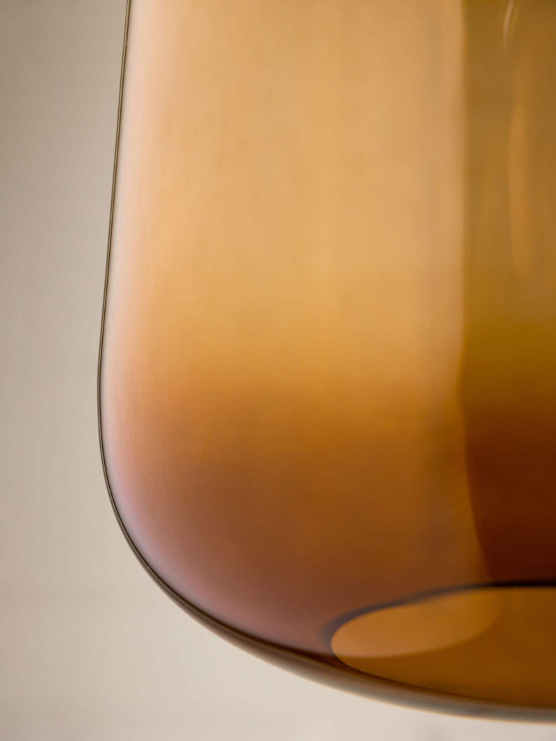 Rockett St George amber butterscotch glass large pendant light (British brand)