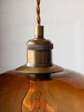 Rockett St George amber butterscotch glass large pendant light (British brand)