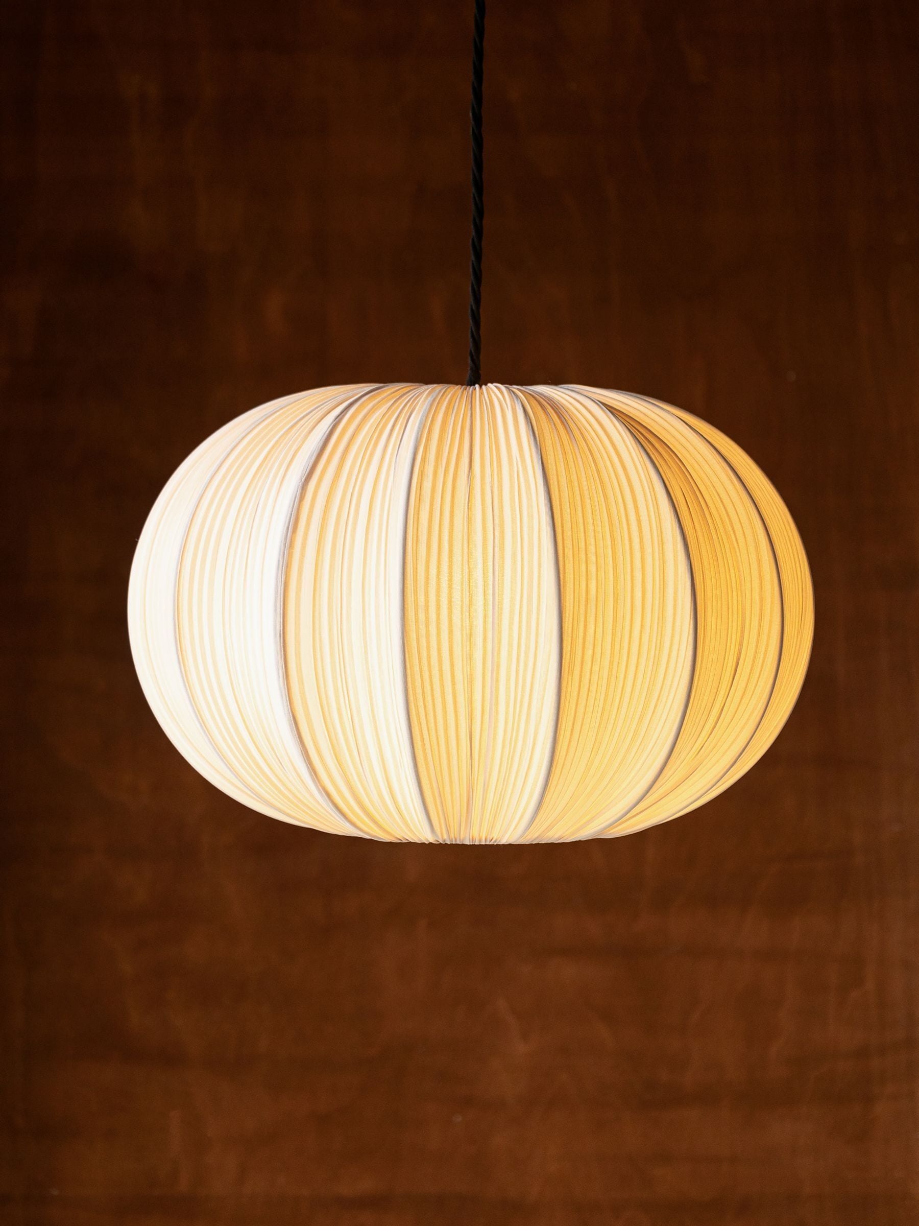 Rockett St George pleated fabric ceiling light, imported from the UK