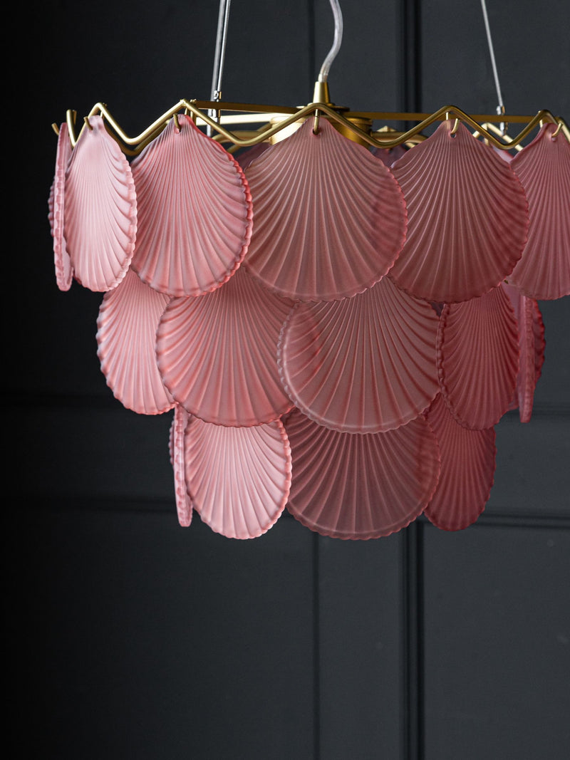 Rockett St George pink shell pendant light, imported from the UK