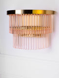 Rockett St George pink frosted glass layered wall light 19cm (British brand)