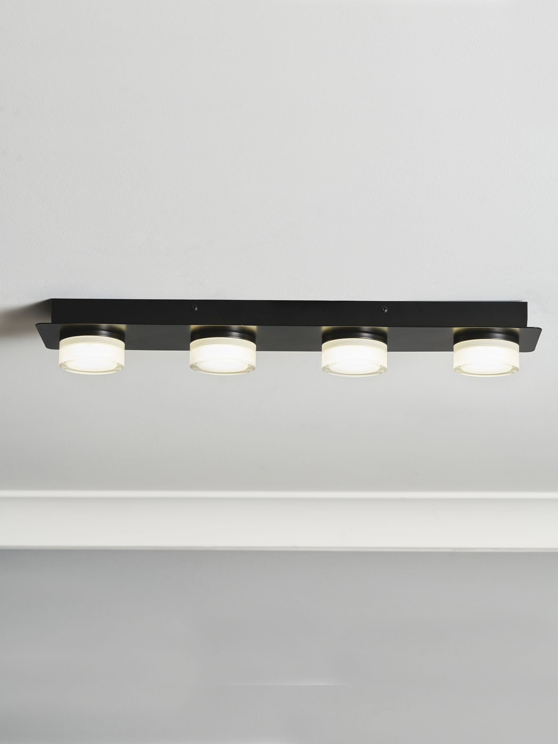 BHS Amalfi matte black LED ceiling light, imported from the UK