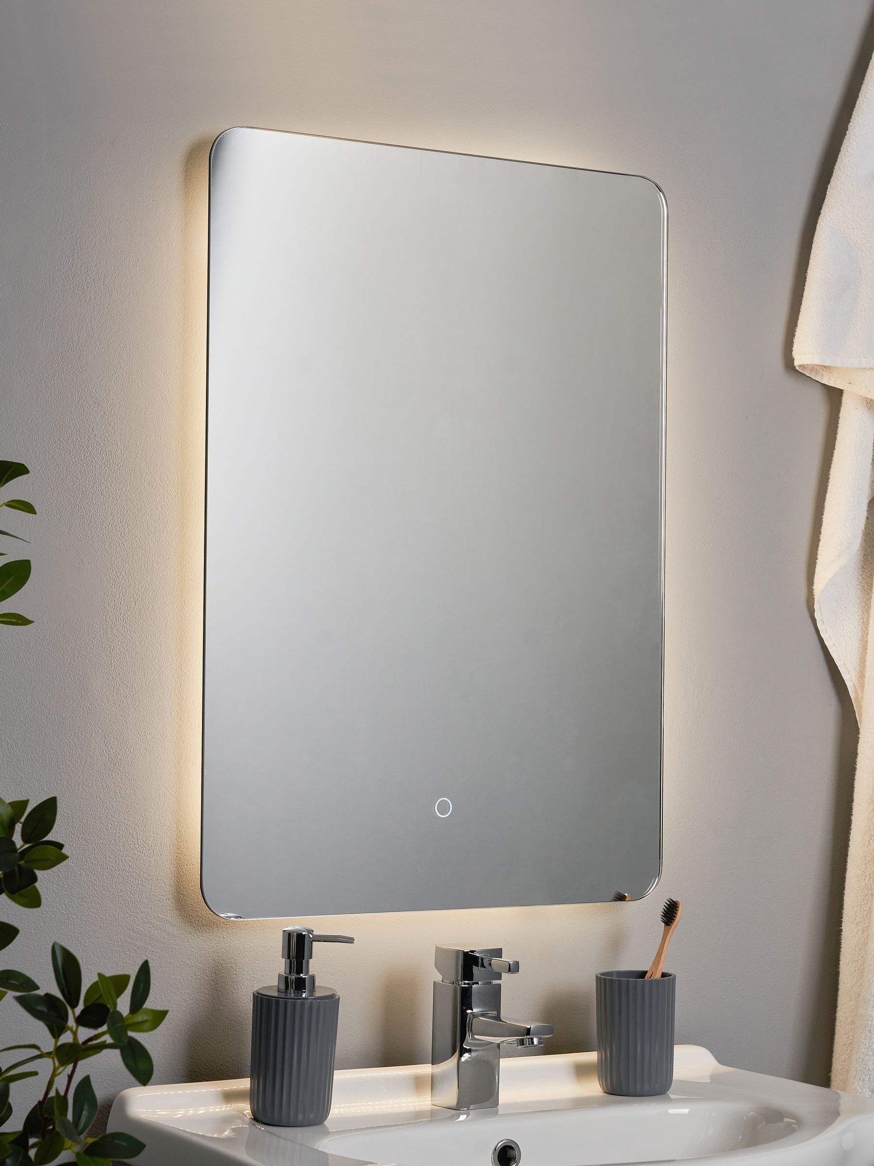 BHS White Mar LED Touch Demist mirror 70cm x 50cm - British product