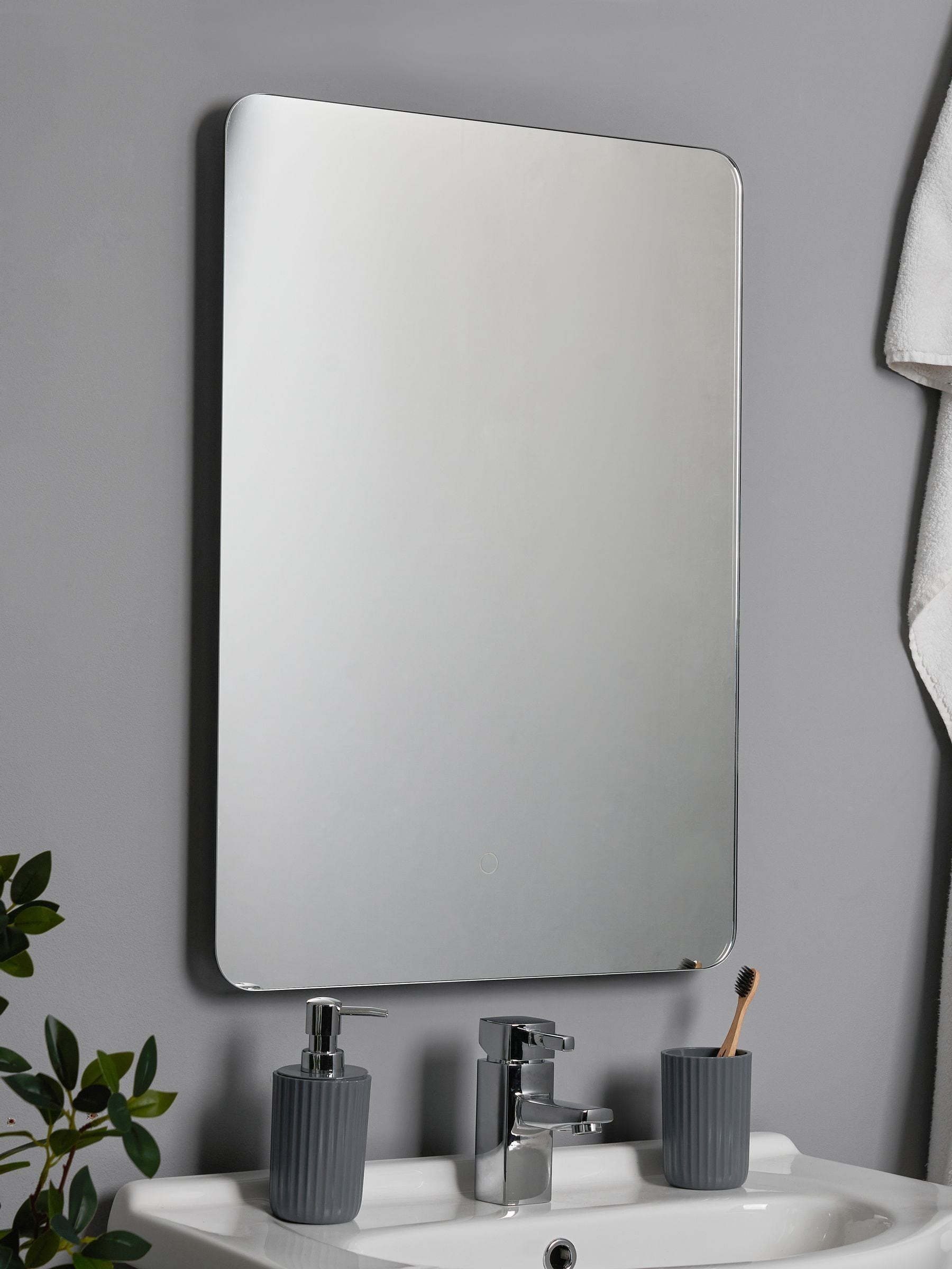 BHS White Mar LED Touch Demist mirror 70cm x 50cm - British product