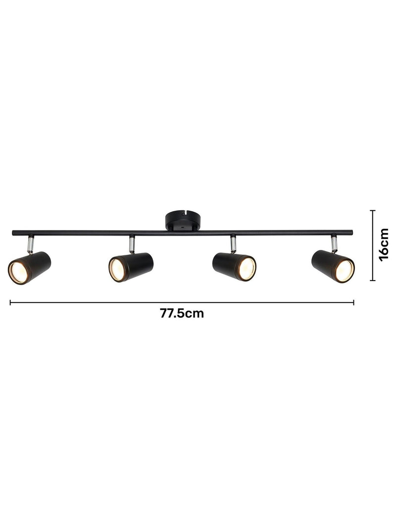 BHS Freya 4-light GU10 wall light black IP44, UK version