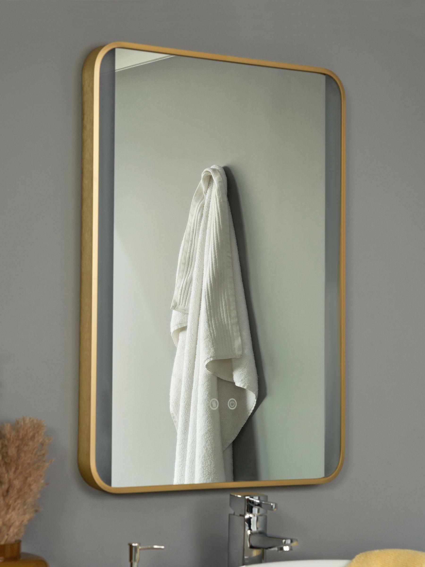 Rectangular Framed LED Mirror with Motion Sensor and Demist Function