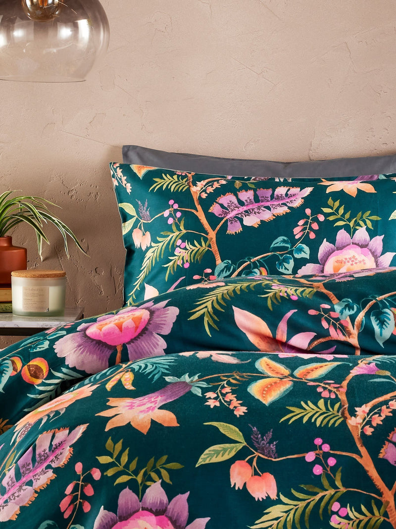 Vantona Teal Blue Anika Quilt Cover Set