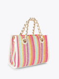 Carvela pink Leila raffia mini tote bag, UK version