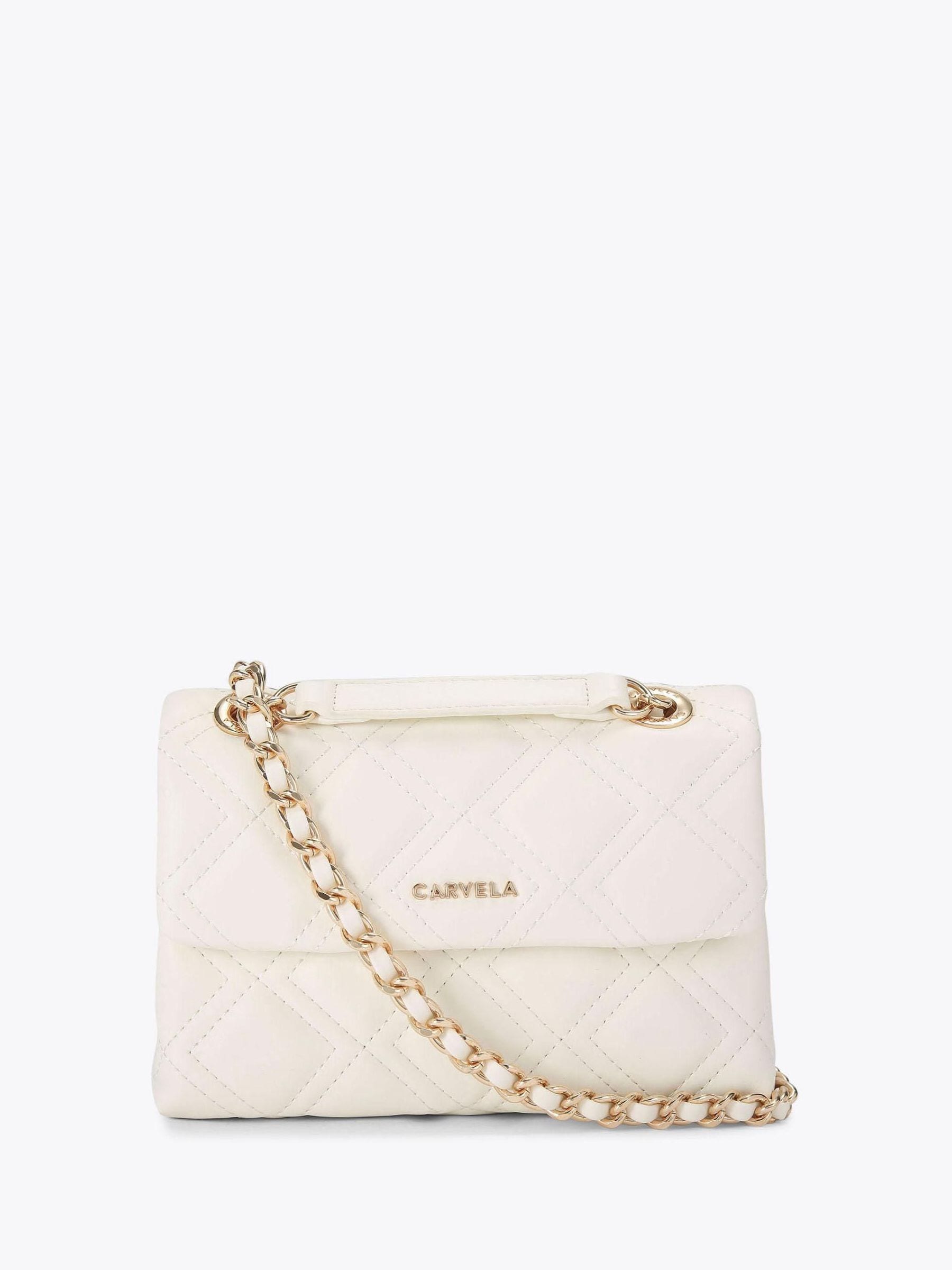 Carvela Cream Mini Rosa Chain Shoulder Bag