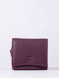 Lakeland Leather Cranberry Small Leather Flapover Purse