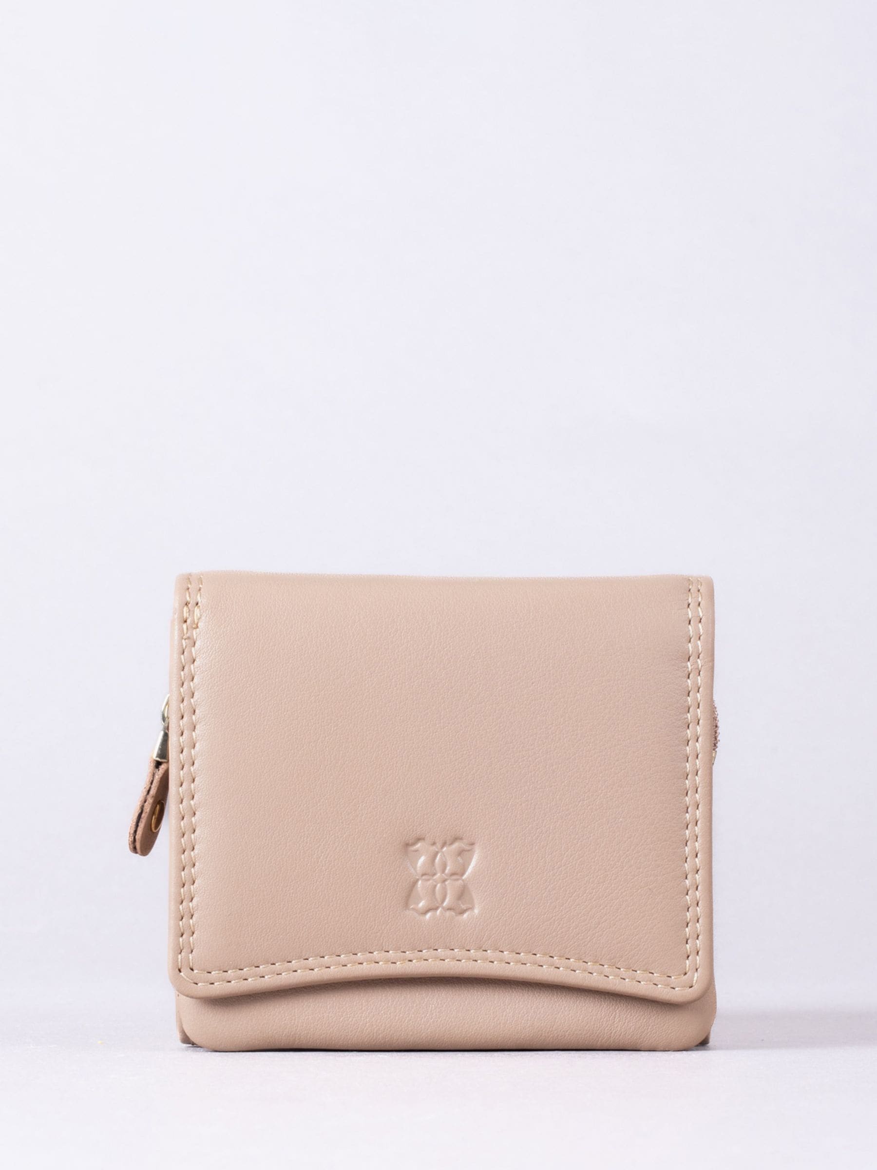 Lakeland Leather Cranberry Small Leather Flapover Purse