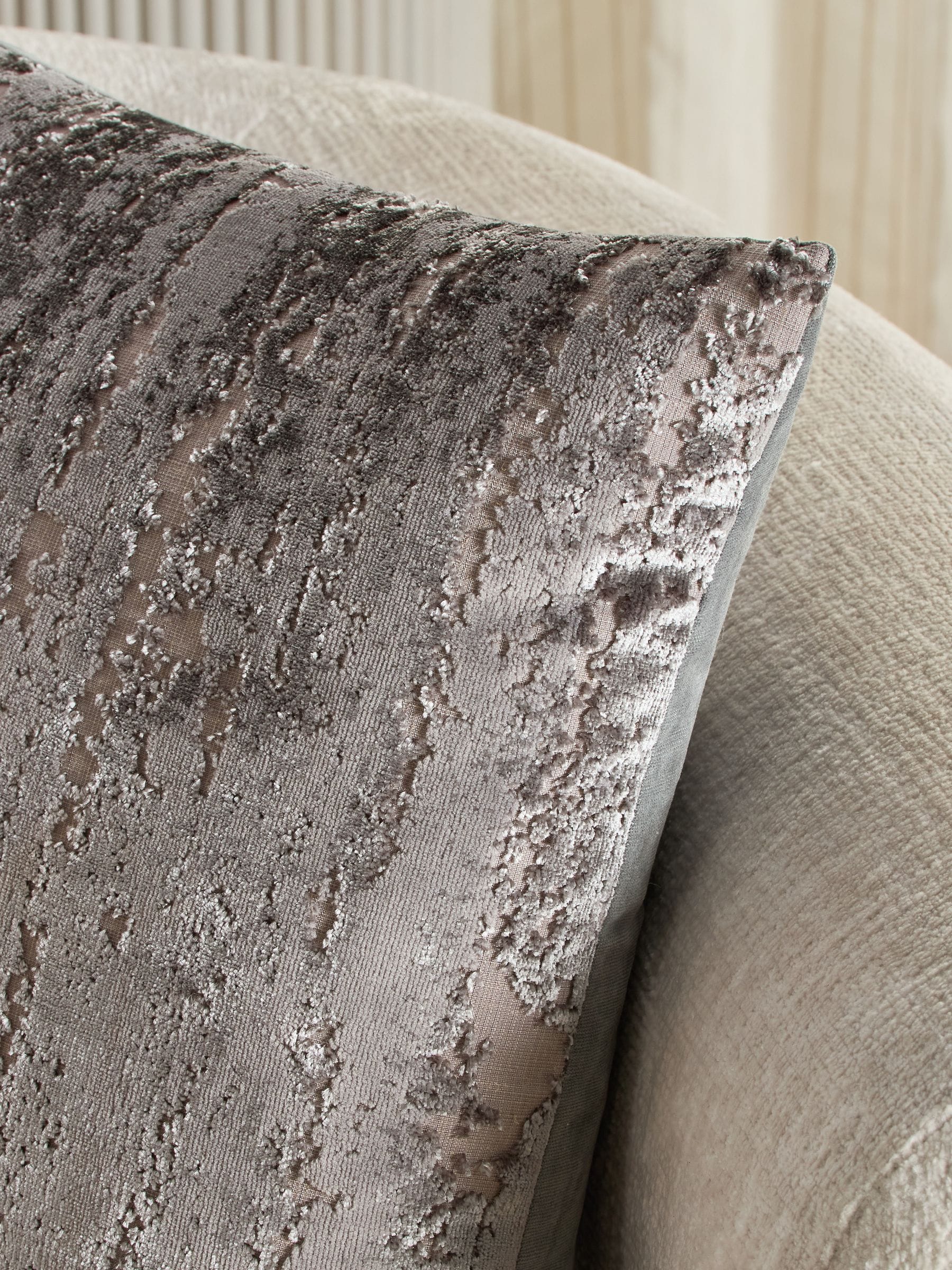 Charcoal grey velvet cushion 59x59cm - British product