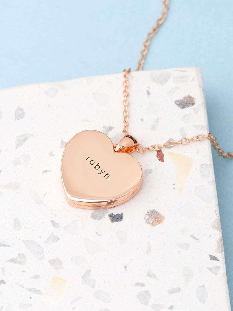 Treat Republic personalised heart photo locket with 2cm x 2cm pendant, imported from the UK