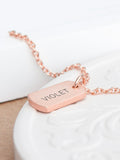 Treat Republic Rose Gold Name Tag Necklace (British brand)