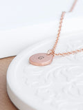 Silver Round Tag Necklace with Personalised Monogram and Adjustable Chain