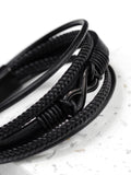 Treat Republic personalised infinity stacked leather black bracelet (British brand)