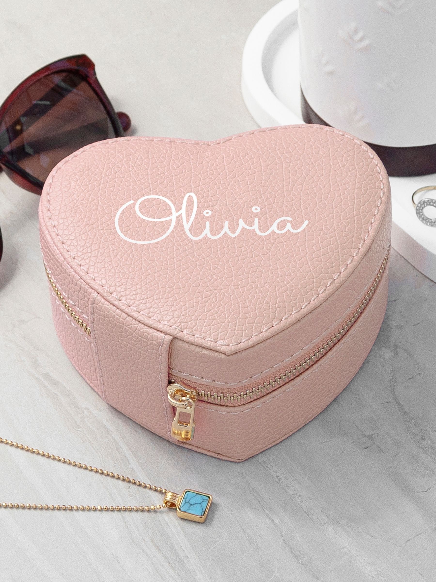 Treat Republic Personalised Heart Jewellery Case