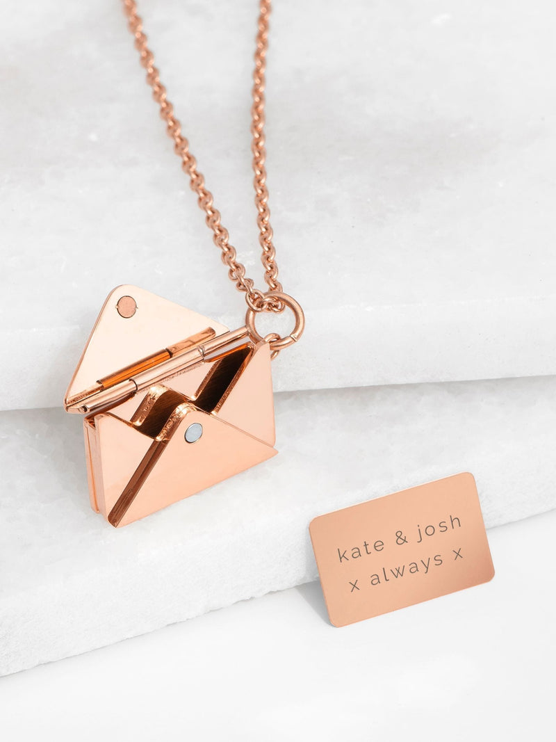 Treat Republic Personalised Secret Message Envelope Necklace