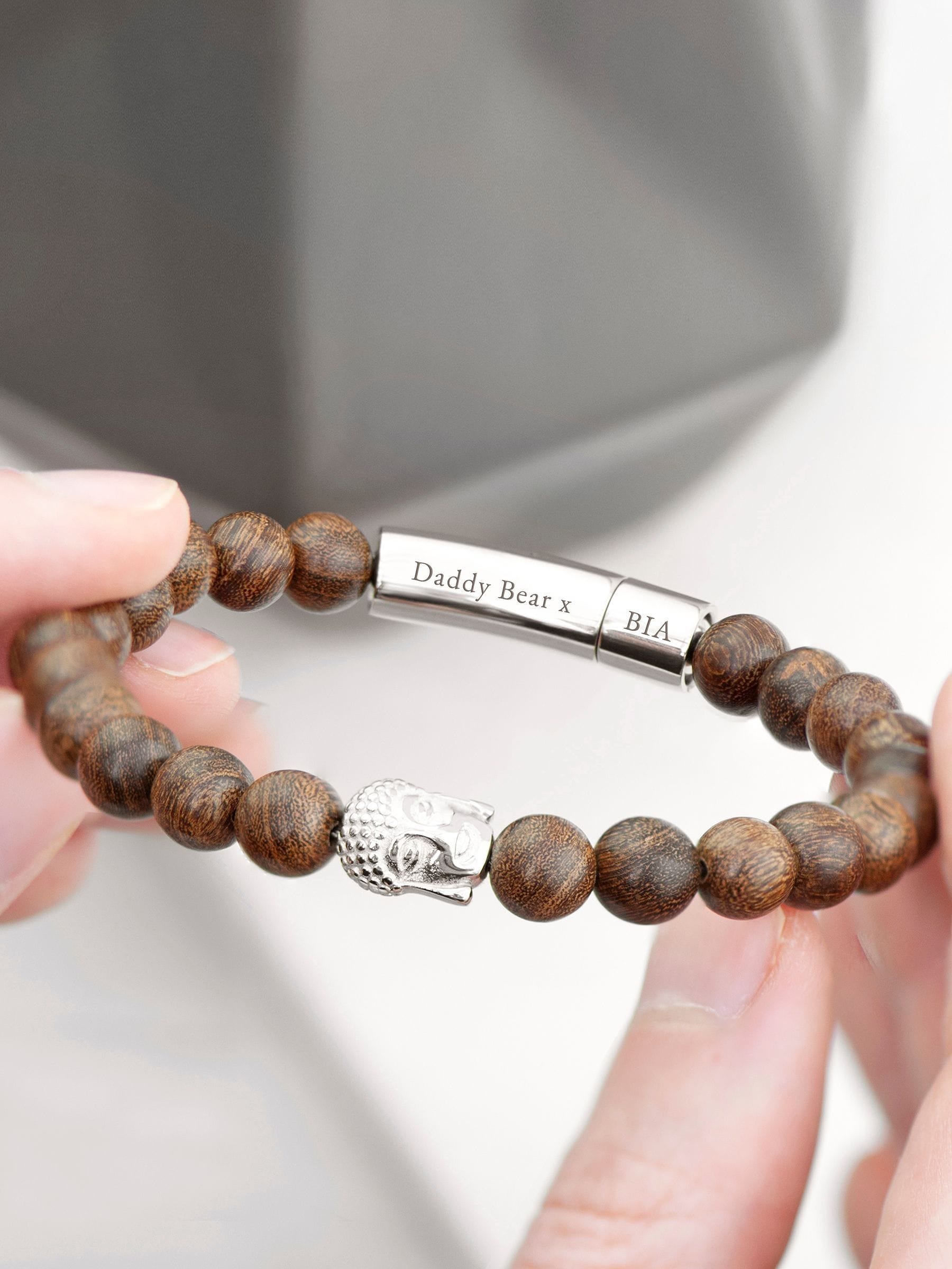 Treat Republic personalised wooden Buddha bracelet 22.5cm length (British brand)