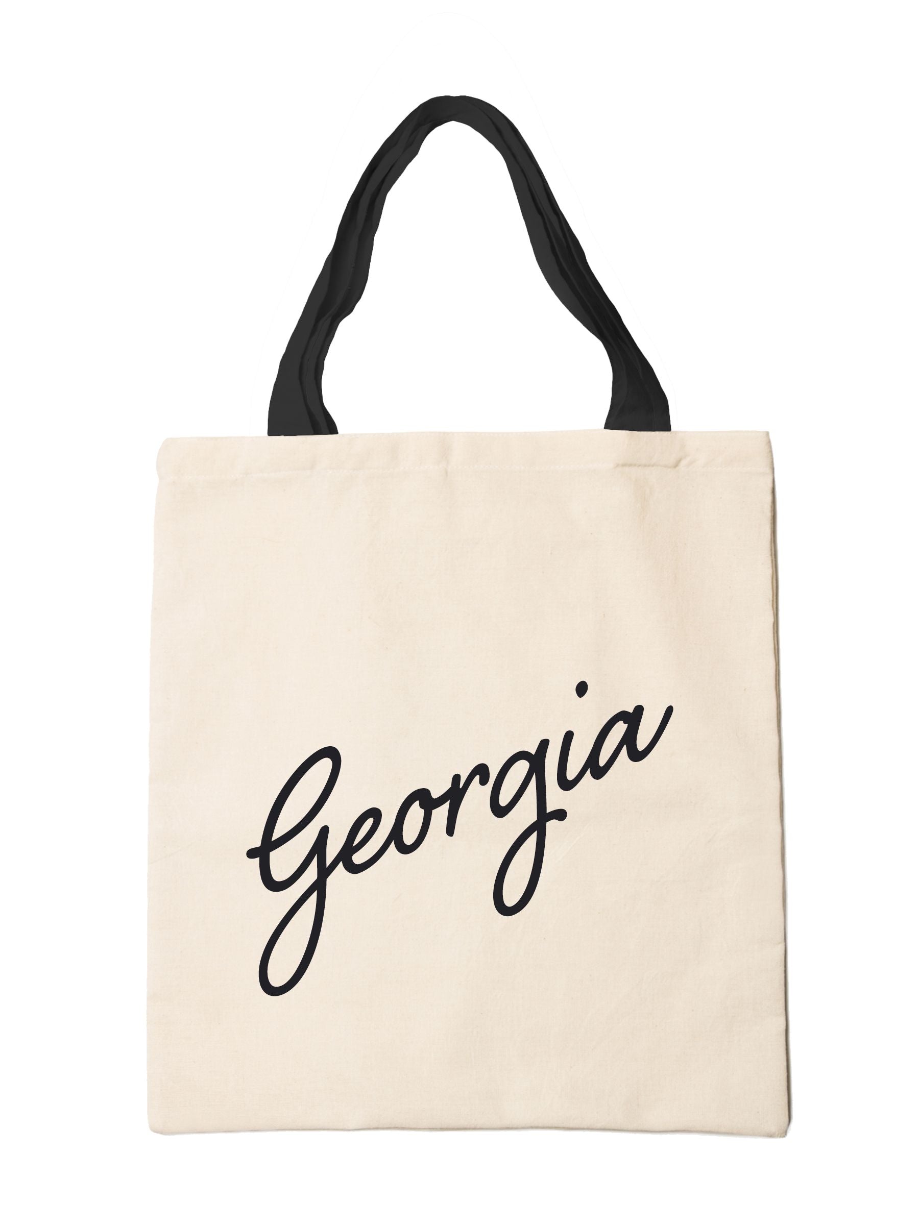 Treat Republic personalised name tote bag white linen (British brand)