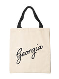 Treat Republic personalised name tote bag white linen (British brand)