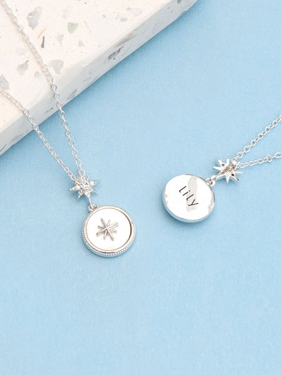 Next Collier Pendentif Étoile du Nord Personnalisable Argenté ou Or Rose avec Sangle Réglable - Achetez en ligne chez McGrocer