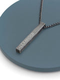 Treat Republic Mens Personalised Brushed Gunmetal Solid Bar Black Necklace