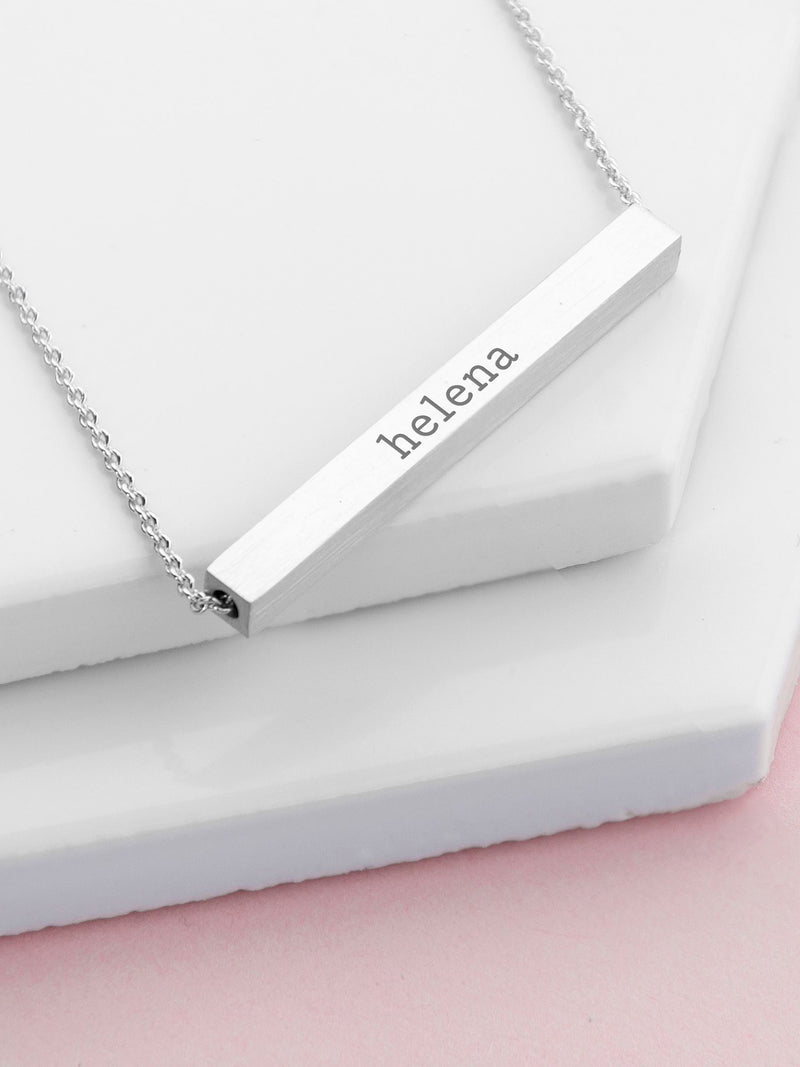 Treat Republic personalised horizontal bar necklace with 48cm chain (British brand)