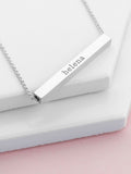 Treat Republic personalised horizontal bar necklace with 48cm chain (British brand)
