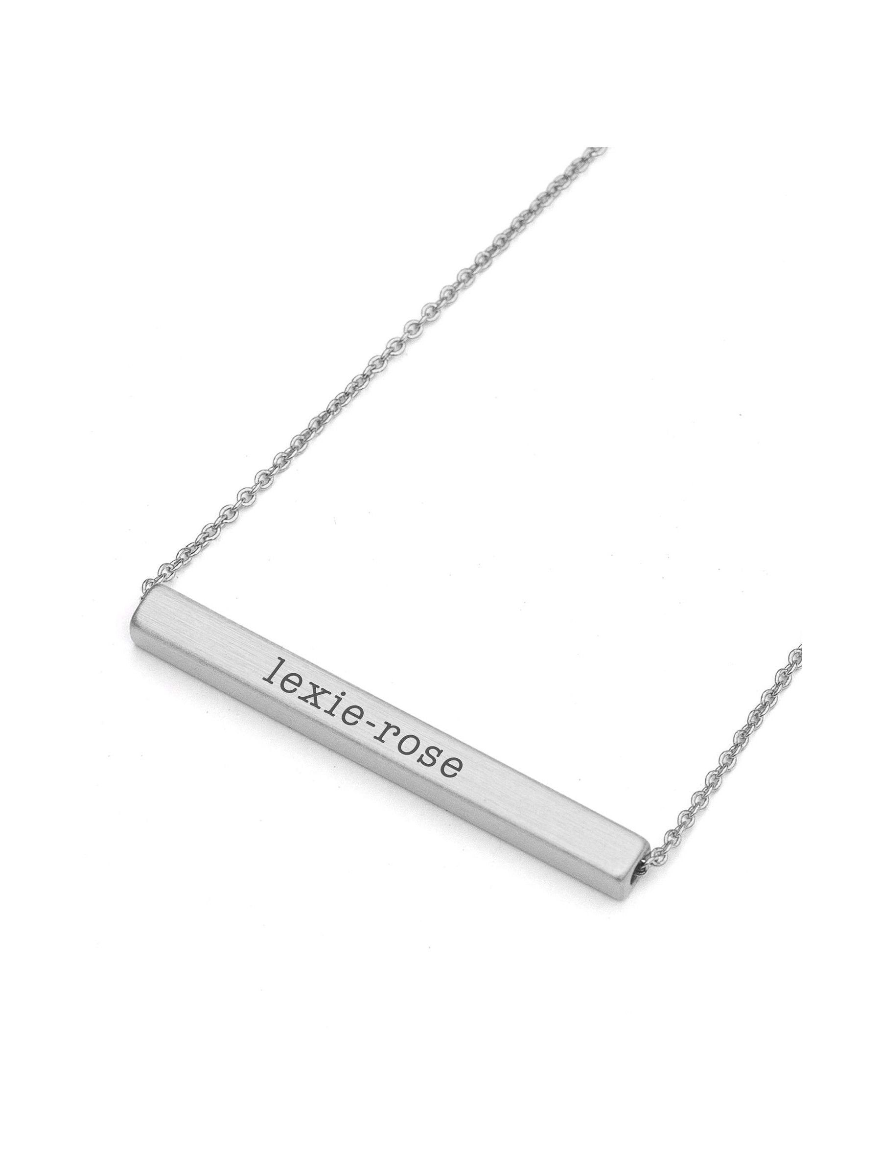 Treat Republic personalised horizontal bar necklace with 48cm chain (British brand)