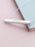 Treat Republic personalised horizontal bar necklace with 48cm chain (British brand)