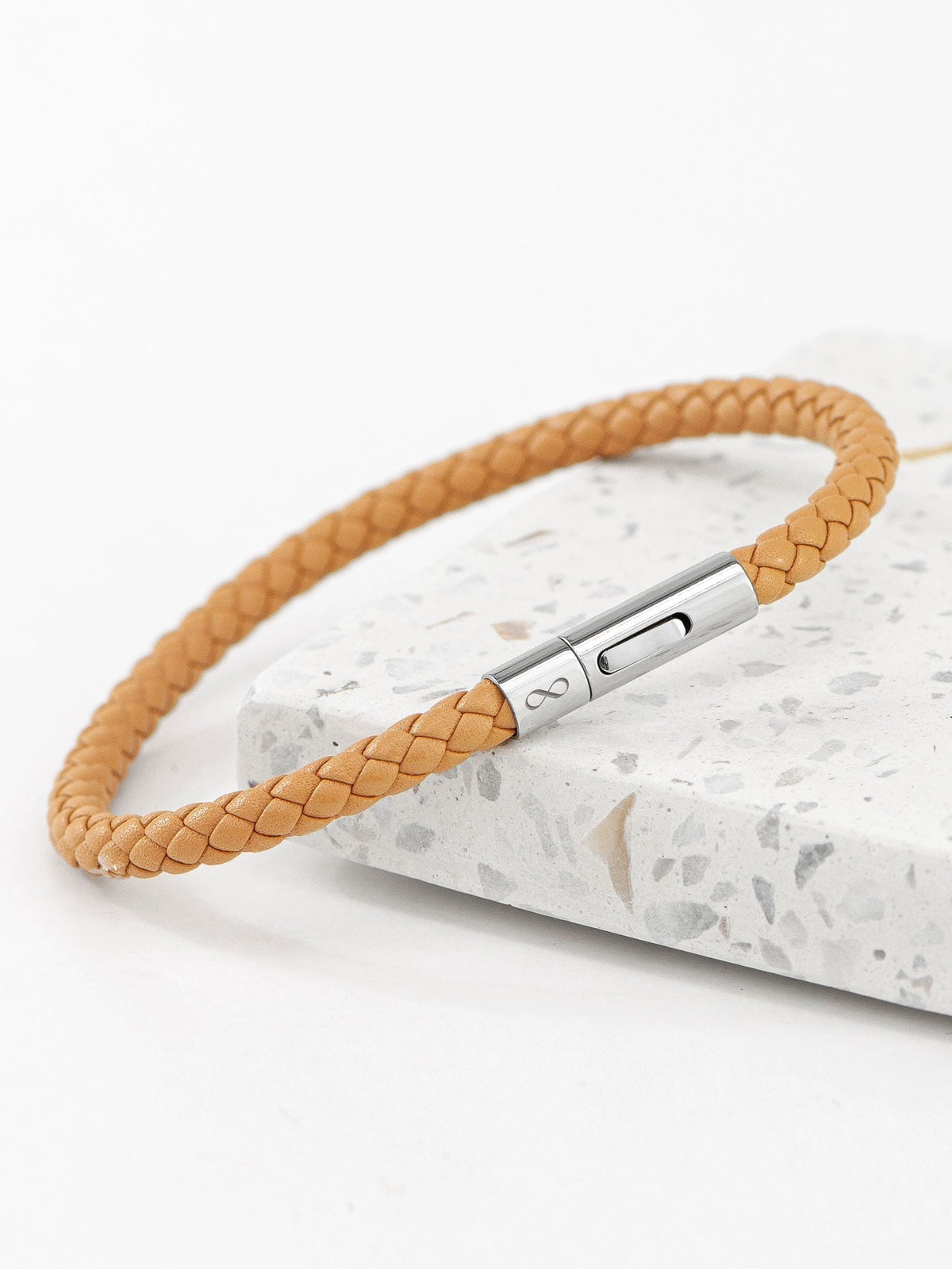 Treat Republic personalised infinity capsule leather bracelet 21.5cm (British brand)