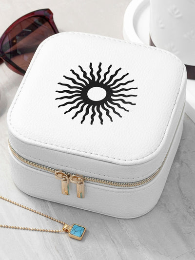 Anpassbare Icon Reise-Schmuckbox mit Samt-Innenfutter und goldenem Reißverschluss