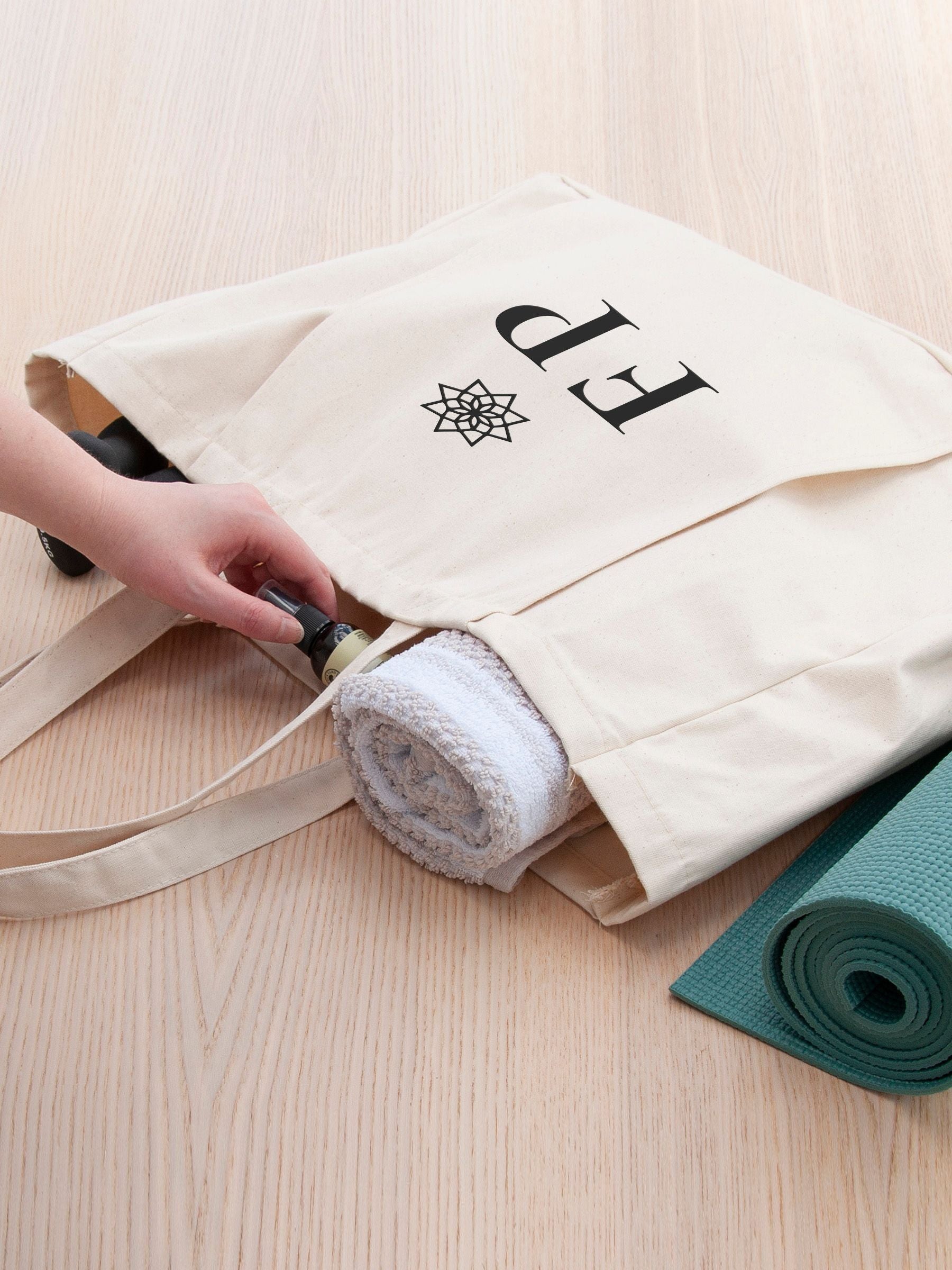 Treat Republic monogrammed yoga tote bag 27L, imported from the UK