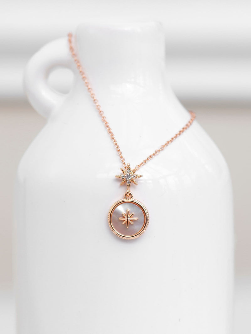 Personalised North Star Necklace in Silver or Rose Gold with Adjustable Strap