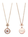 Personalised North Star Necklace in Silver or Rose Gold with Adjustable Strap