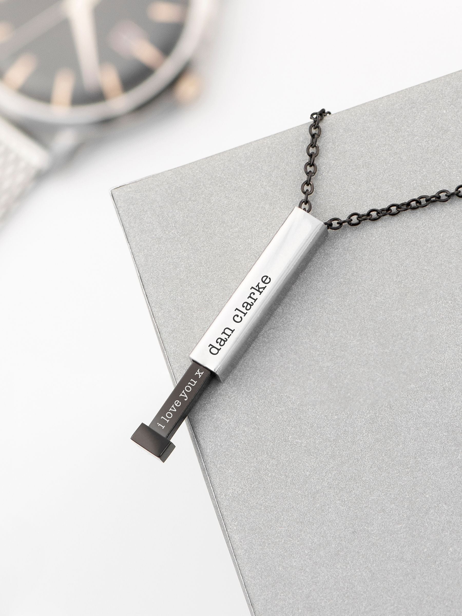 Treat Republic personalised square hidden message necklace - British product