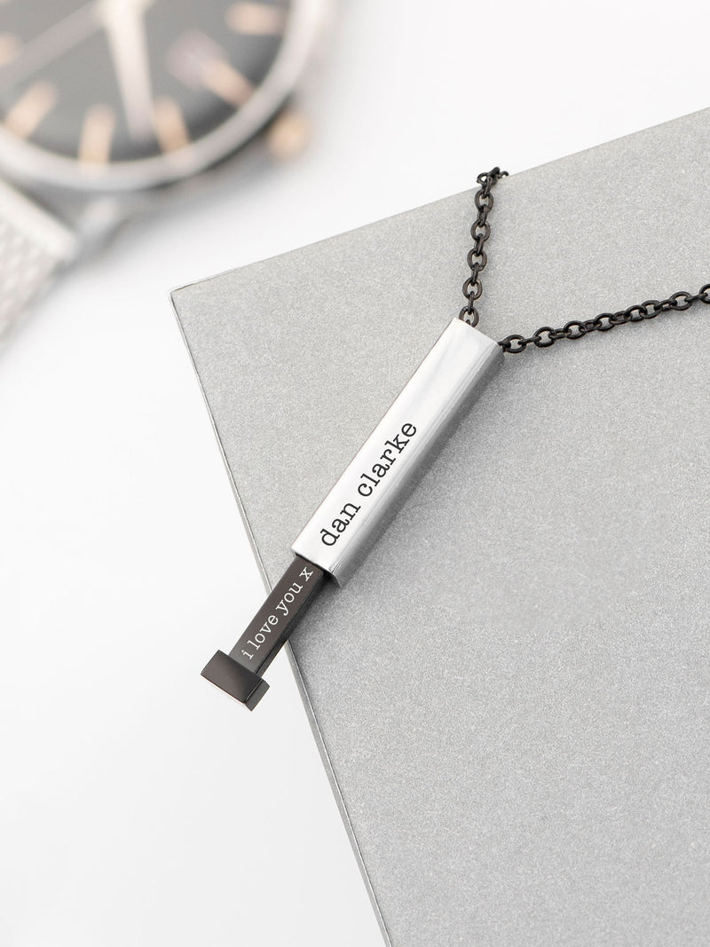Treat Republic personalised square hidden message necklace - British product