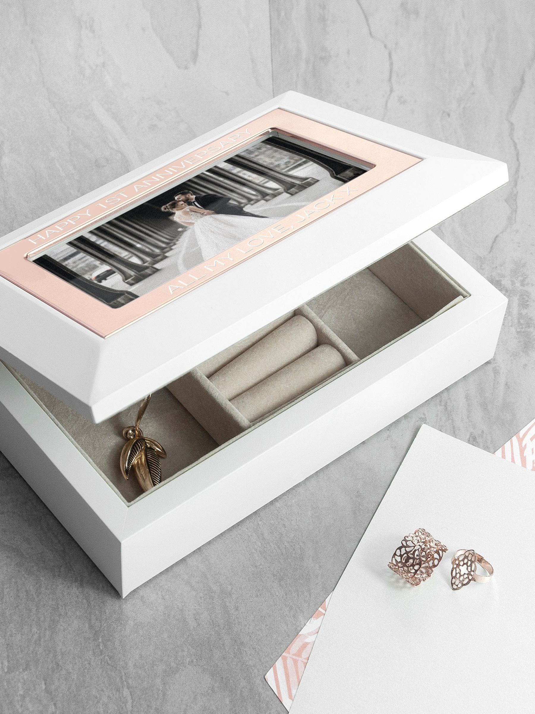 Treat Republic personalised jewellery box with photo frame - British product