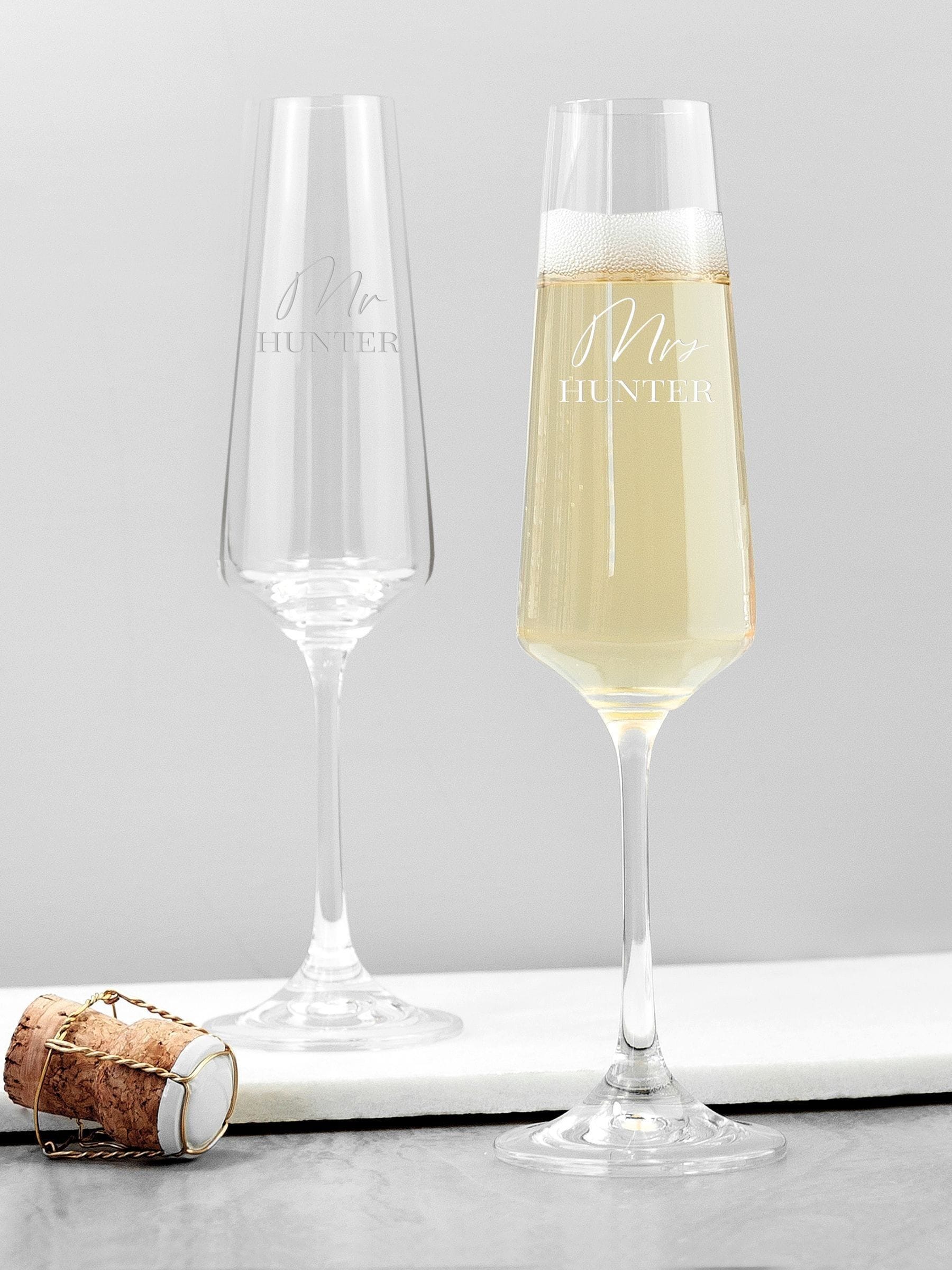 Treat Republic personalised champagne flute set 160ml (British brand)